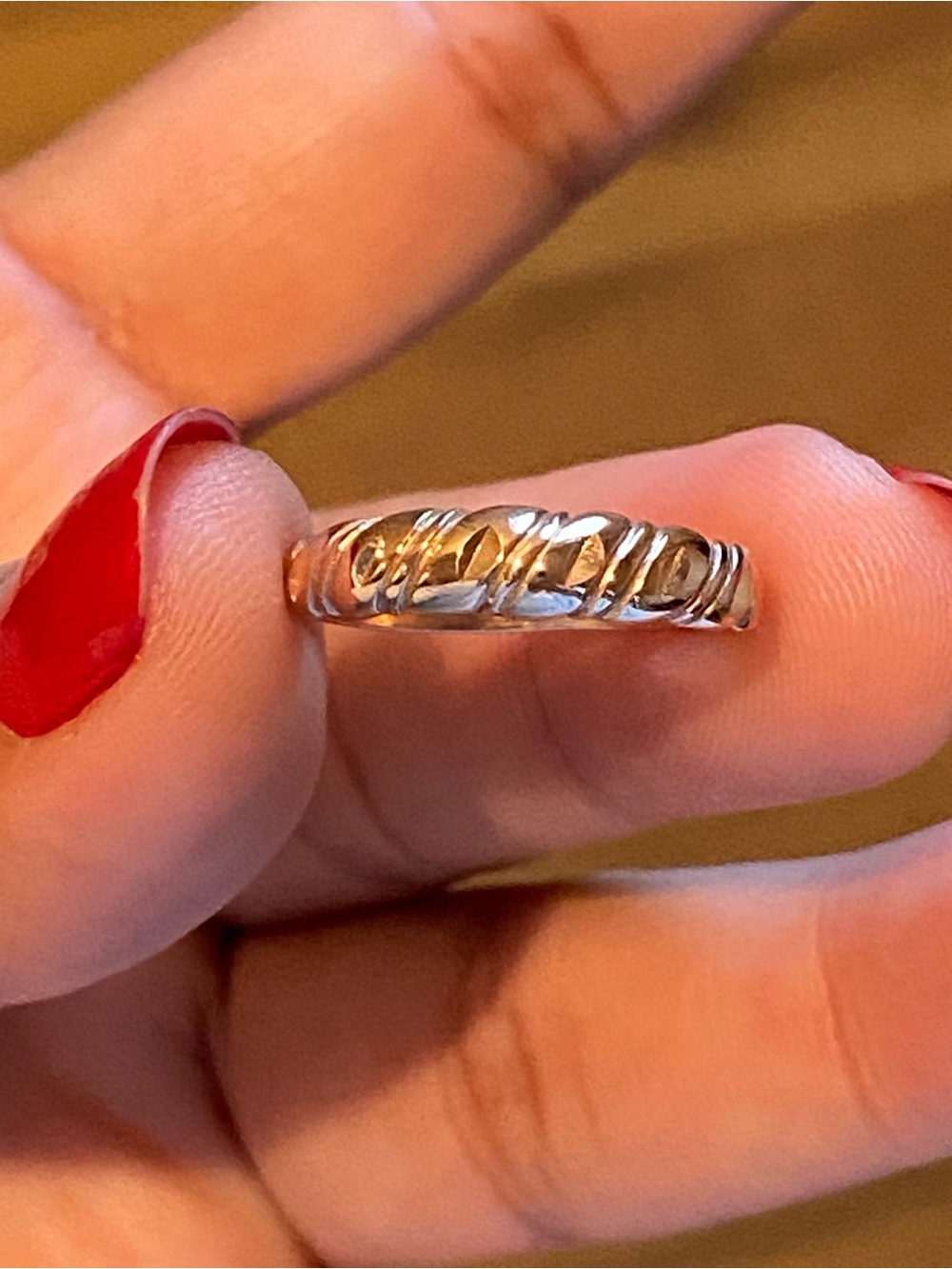 Vintage 10K Rose Gold Sculptural Band Ring